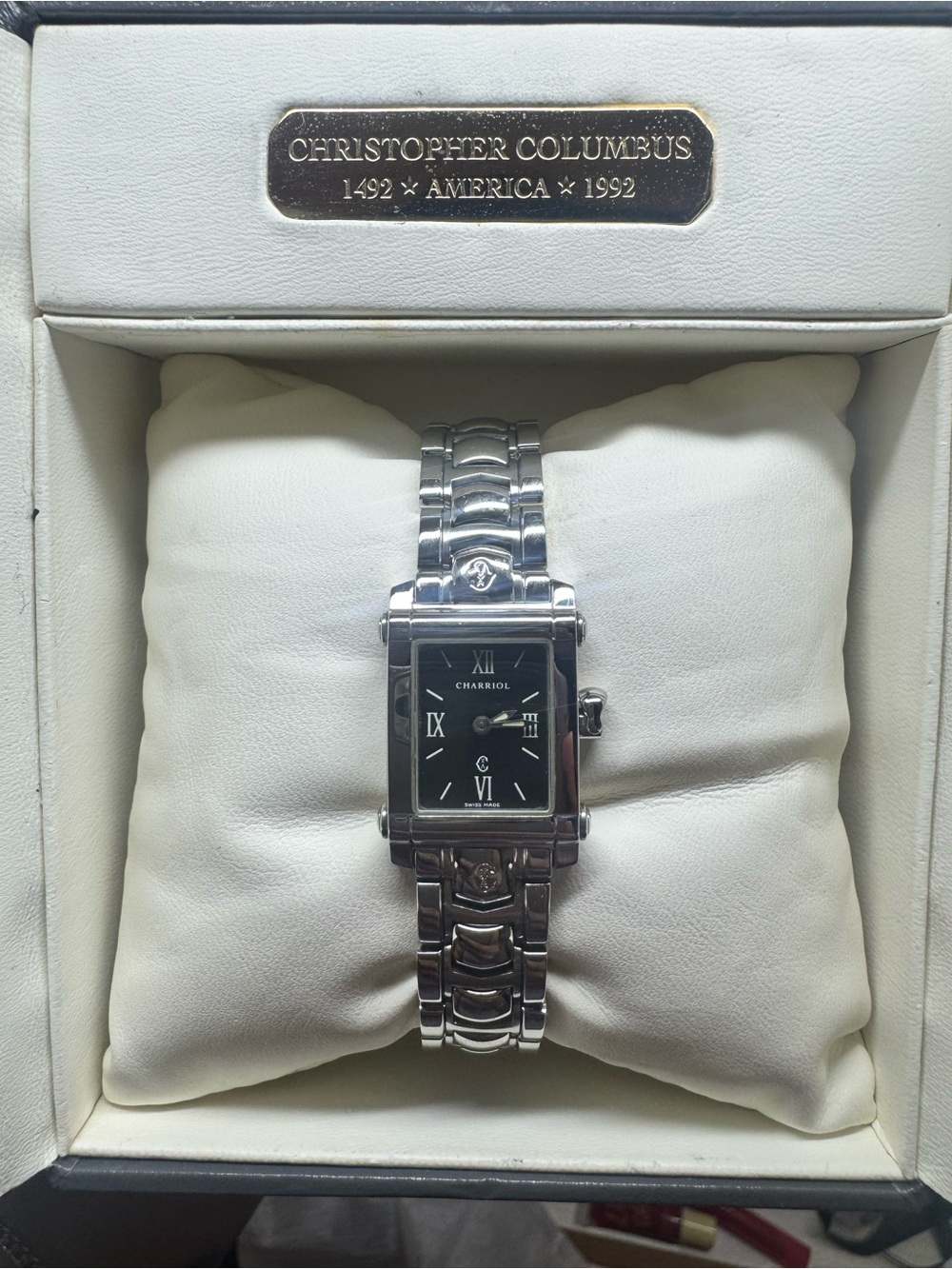 Charriol Silver Stainless Steel Ladies Watch with Black Dial
